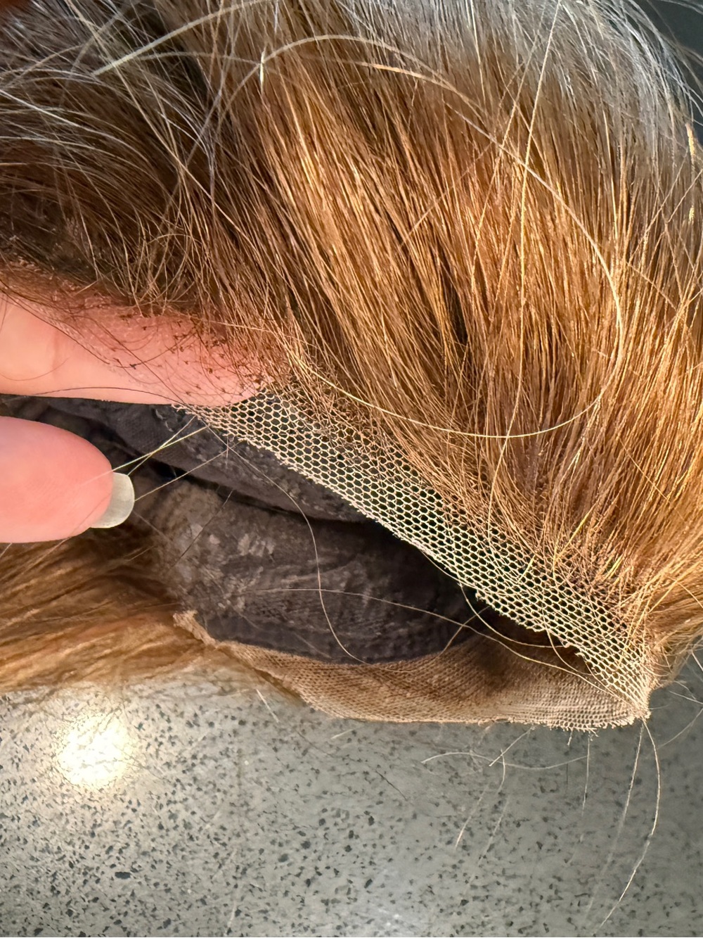 Uniwig Auburn Blonde 2 tone straight Human Hair Wig 
Cap size small-medium - Picture 6 of 15